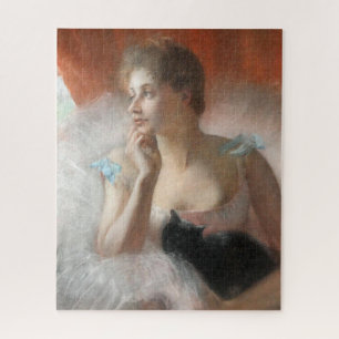 Ballerina met Zwarte Kat Schilderij uit Serie Legpuzzel