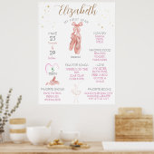 Ballerina Milestone Schattige meisje danseres Poster (Keuken)