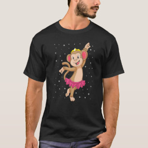 Ballerina Monkey Ballet Dancer Kinder Girls Baller T-shirt