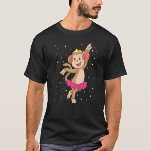 Ballerina Monkey Ballet Dancer Kinder Girls Baller T-shirt (Voorkant)