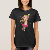 Ballerina Monkey Ballet Dancer Kinder Girls Baller T-shirt (Voorkant)