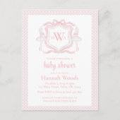 Ballerina Monogram Grandmillennial Baby shower Briefkaart (Voorkant)