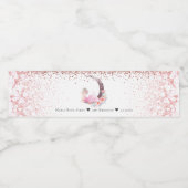 Ballerina Moon Glitter Birthday Personalized Waterfles Etiket (Enkel label)