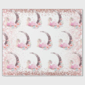 Ballerina Moon Pastel Pink Glitter Cadeaupapier (Vlak)