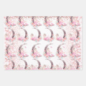 Ballerina Moon Pastel Pink Glitter Inpakpapier Vel (Voorkant 2)