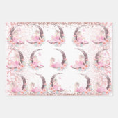 Ballerina Moon Pastel Pink Glitter Inpakpapier Vel (Voorkant)