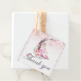 Ballerina Moon Pastel Roze Foto Bedankjes Labels