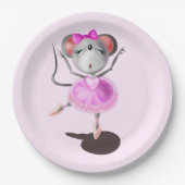 Ballerina Mouse Funny Paper Borden Balletdanser Papieren Bordje (Voorkant)