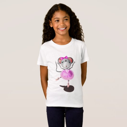 Ballerina Mouse Grappig T-shirt Happy Ballet Dance (Voorkant volledig)