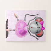 Ballerina Mouse Jigzaag Puzzle - Uw kleur - Tekst Legpuzzel (Horizontaal)