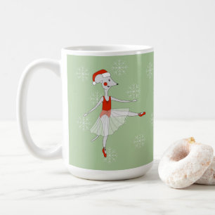 Ballerina Mouse Kerst Sneeuwvlokken Koffie Mok