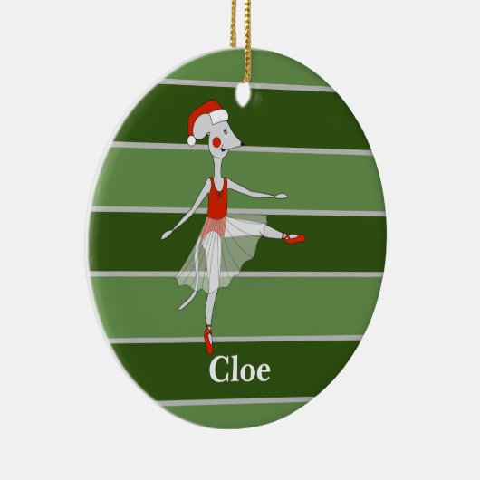 Ballerina Mouse - kerstman Keramisch Ornament (Rechts)