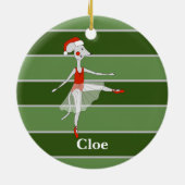 Ballerina Mouse - kerstman Keramisch Ornament (Achterkant)