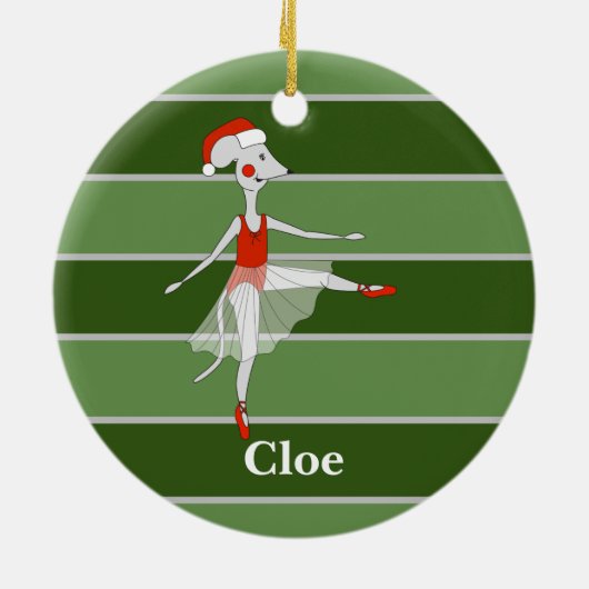 Ballerina Mouse - kerstman Keramisch Ornament (Achterkant)
