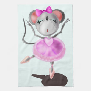 Ballerina Mouse Kitchen Towel Ballet Dancer - Fun Theedoek