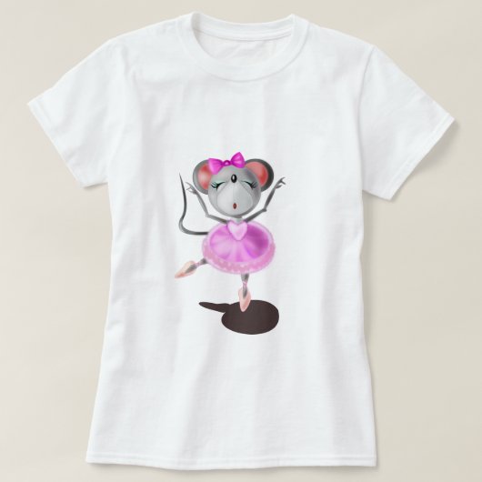 Ballerina Mouse T-Shirt Happy Ballet Dancer (Design voorkant)