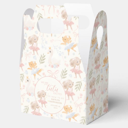 Ballerina Mouse Tutu Opgewonden Baby shower Bedankdoosjes (Geopend)