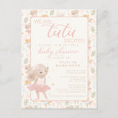 Ballerina Mouse Tutu Opgewonden Baby shower Briefkaart (Voorkant)