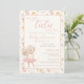 Ballerina Mouse Tutu Opgewonden Baby shower Kaart (Staand voorkant)