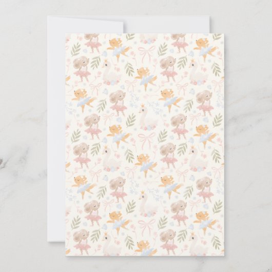 Ballerina Mouse Tutu Opgewonden Baby shower Kaart (Achterkant)