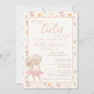 Ballerina Mouse Tutu Opgewonden Baby shower Kaart