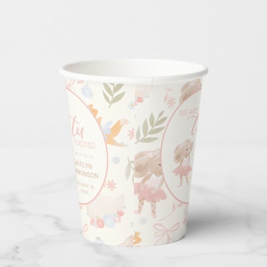 Ballerina Mouse Tutu Opgewonden Baby shower Papieren Bekers (Rechts)