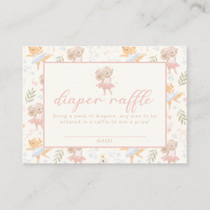 Ballerina Mouse Tutu Opgewonden Luier Raffle Informatiekaartje