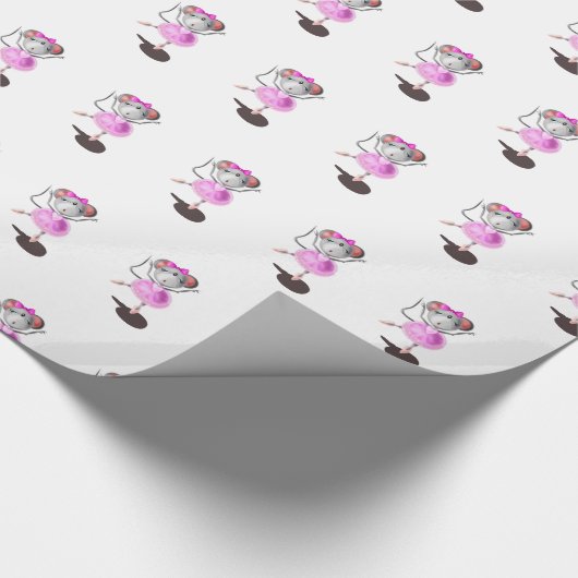 Ballerina Mouse Wrapping Papier Happy Ballet Dance (Hoek)