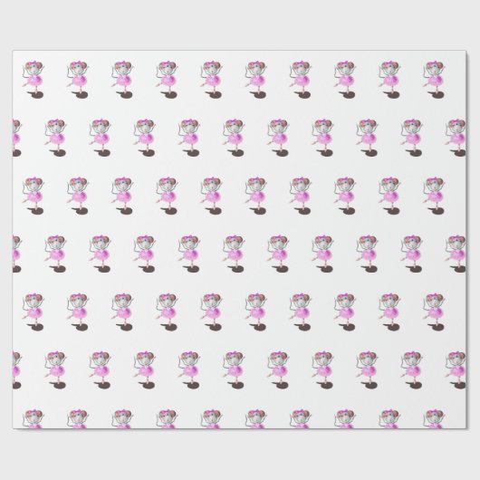 Ballerina Mouse Wrapping Papier Happy Ballet Dance (Vlak)