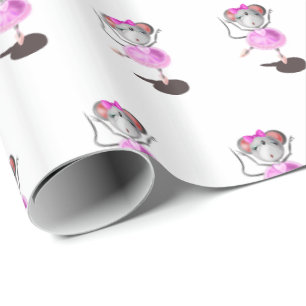 Ballerina Mouse Wrapping Papier Happy Ballet Dance