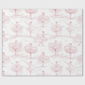 Ballerina Moves Patroon Roze ID738 Cadeaupapier (Vlak)