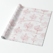 Ballerina Moves Patroon Roze ID738 Cadeaupapier (Uitgerold)