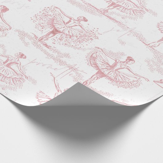 Ballerina Moves Patroon Roze ID738 Cadeaupapier (Hoek)
