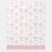 Ballerina Moves Patroon Roze ID738 Fleece Deken (Voorkant)