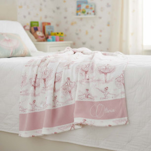 Ballerina Moves Patroon Roze ID738 Fleece Deken