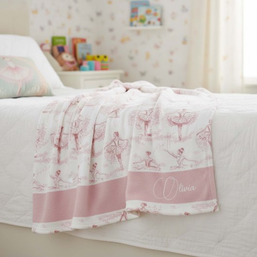 Ballerina Moves Patroon Roze ID738 Fleece Deken