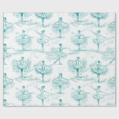 Ballerina Moves Pattern Blauwgroen ID738 Cadeaupapier (Vlak)