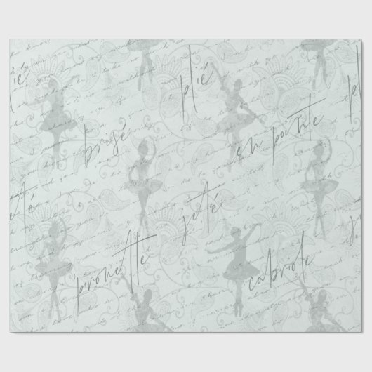 Ballerina Moves Pattern Mint ID738 Cadeaupapier (Vlak)
