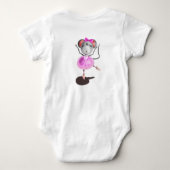 Ballerina Muis Grappig Baby Bodysuit (Achterkant)