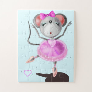 Ballerina Muis Grappige Puzzel Gelukkige Balletdan