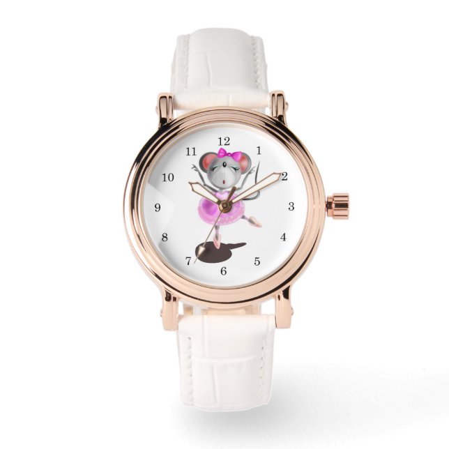 Ballerina Muis Horloge Fun Schilderen (Voorkant)