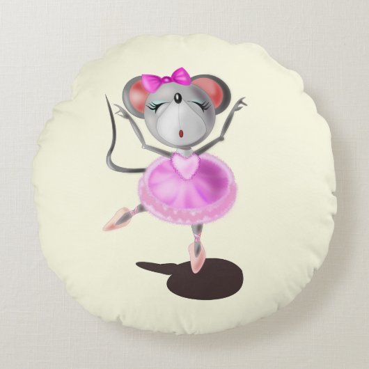 Ballerina Muis Ronde Kussen (Voorkant)