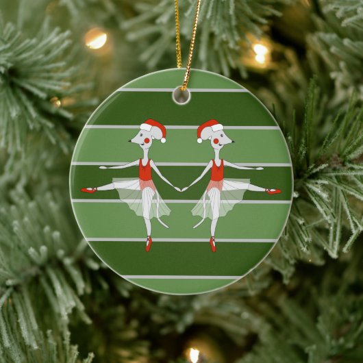 Ballerina Muizen Twins Kerstmis Special Keramisch Ornament (Boom)