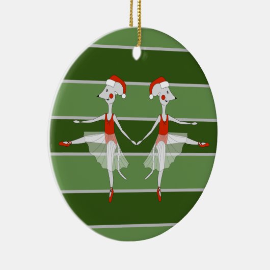 Ballerina Muizen Twins Kerstmis Special Keramisch Ornament (Rechts)