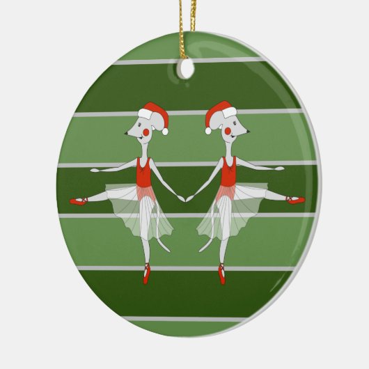 Ballerina Muizen Twins Kerstmis Special Keramisch Ornament (Links)