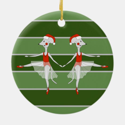 Ballerina Muizen Twins Kerstmis Special Keramisch Ornament (Achterkant)