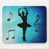 Ballerina Musical Notes en Blue Mandala Muismat (Voorkant)