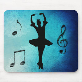 Ballerina Musical Notes en Blue Mandala Muismat
