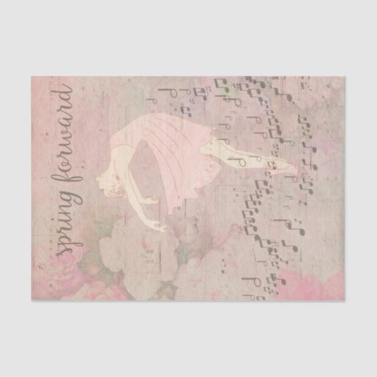 Ballerina Musical Spring Forward Decoupage Tissuepapier (Voorkant)