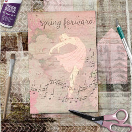 Ballerina Musical Spring Forward Decoupage Tissuepapier